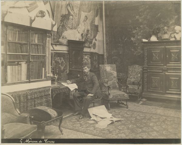 Artist Georges Moreau de Tours in his Paris studio, circa 1885-1890.