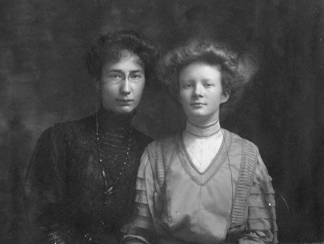Helen Clay Frick (right) and governess Marika Ogiz, circa 1908